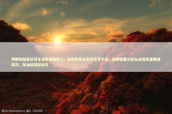 伊朗称陆军总司令没有遇袭身亡，总统及多名高级官员平安；首都德黑兰街头出现交通拥堵状况，加油站排起长队